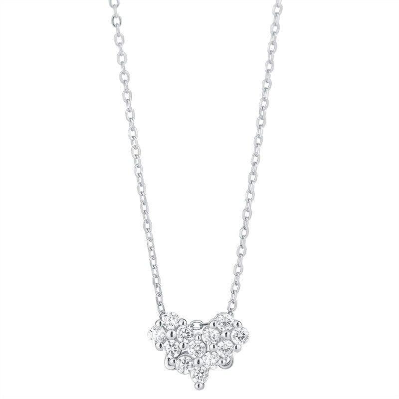 925 пробы стерлингового серебра циркон сердце подвеска ожерелье кулон для женщин ключицы цепочка свадебные украшения подарок аксессуары dz898