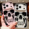 Магнитный чехол для телефона с принтом человеческого черепа для iPhone 17 Pro Max 16 15 14 13 Pro Max Для Magsafe Беспроводная зарядка Жесткая задняя крышка из поликарбоната