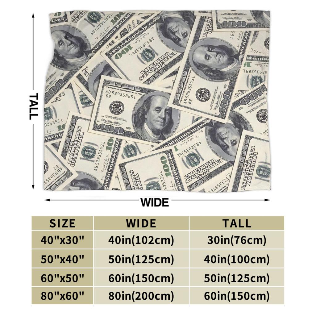 Warm Soft Blanket Camping Play money Bedding Throws Flannel Bedspread For Couch Bed Pattern Sofa Bed Cover