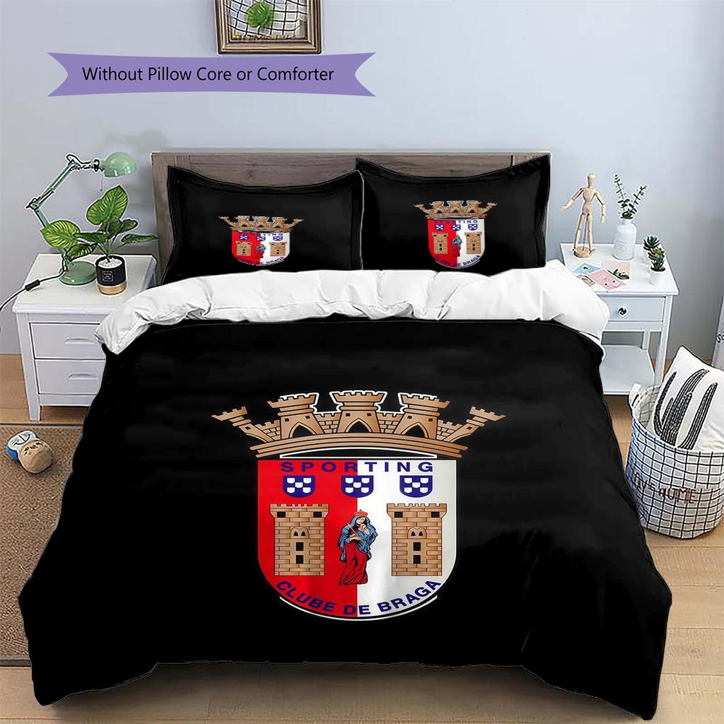 SC Braga Pattern Bedding Quilt Set Home Decoration Gift (1 * duvet cover + 2 * pillowcase without core)
