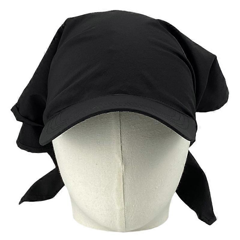 Travel Gathering Self Tie Turban Hat Outdoor Sports Camping Baseball Caps Woman Man Adjustable Head Size Cycling Hat Black