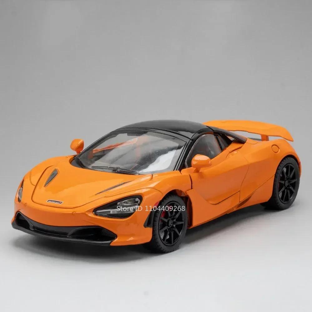 1:24 Senna 720S Sports Car Toy Model Alloy Diecast Light Music Miniature Supercar Doors Opened Models Boys Favourite Gifts Toys
