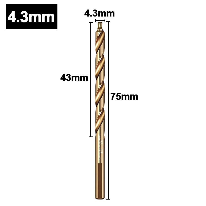 Сверло спиральное ступенчатое кобальтовое, сверло из быстрорежущей стали M35 с прямым хвостовиком (3-13mm) для металла, нержавеющей стали, железа