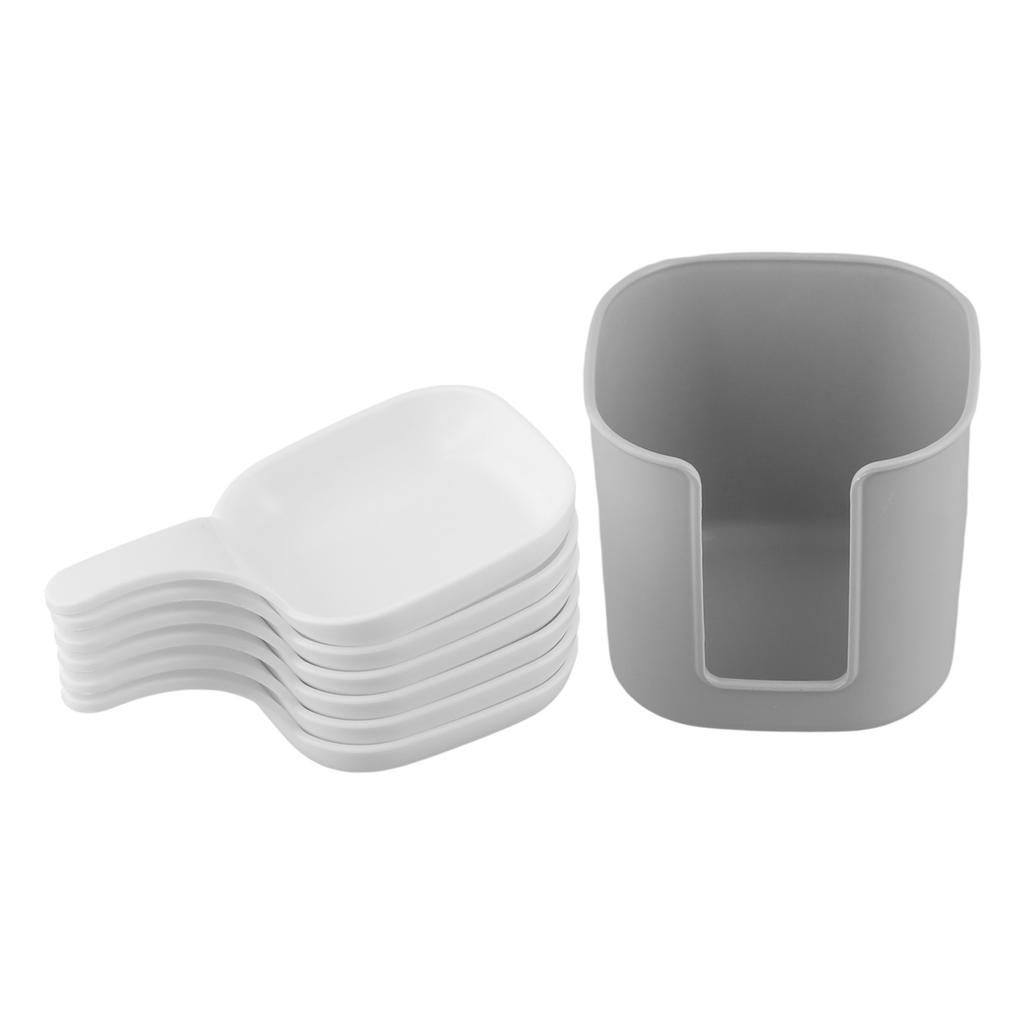 Набор мисок для соуса Пластиковые миски для соуса Ярко-белый цвет Легко чистить Элегантные контуры Расширенные края Универсальное использование