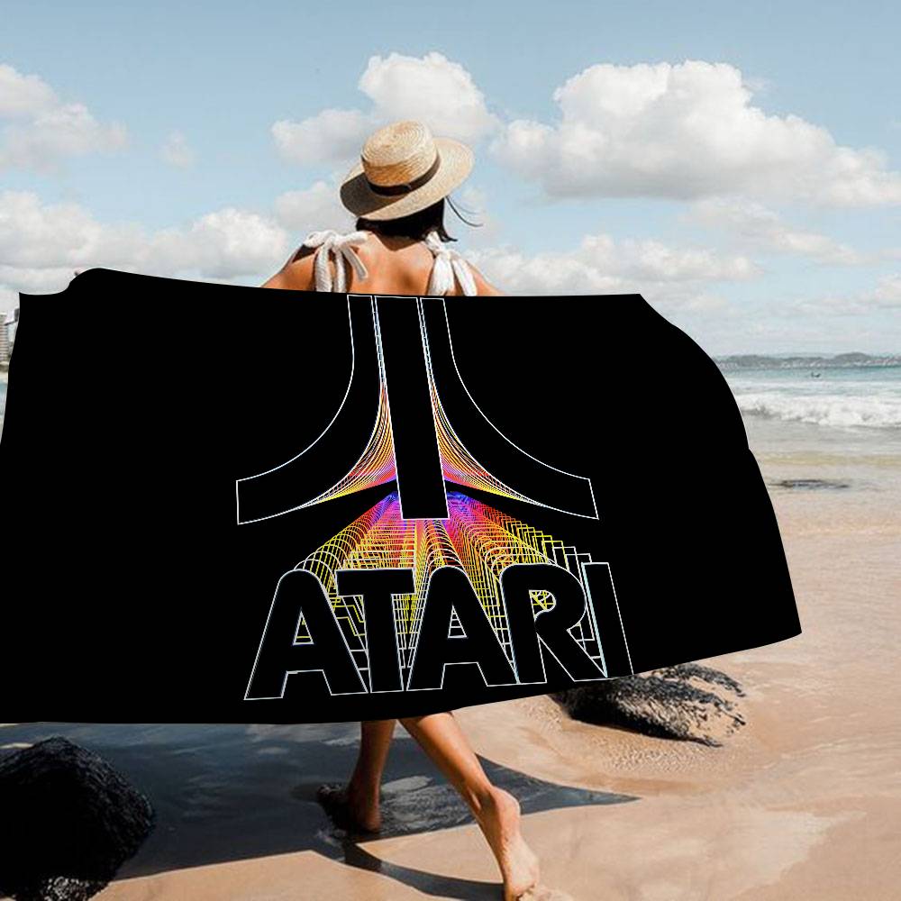 A-Atari Логотип Микрофибра Плед Быстросохнущие Пляжные Полотенца Большой Размер Печать Супервпитывающий Бассейный Полотенце-Плед