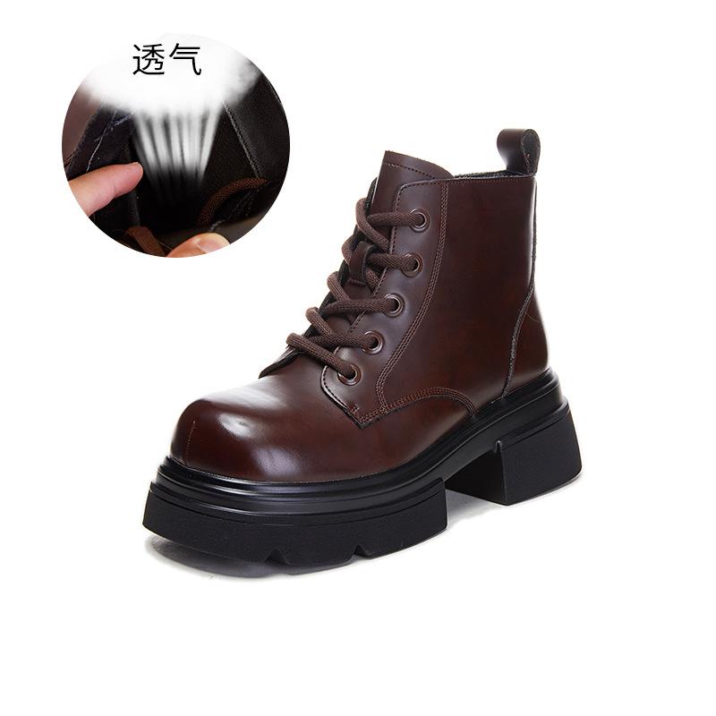Женские ботинки Мартин на толстой подошве 2025 осень-зима новые универсальные короткие ботинки женские ретро британский стиль женские ботинки повседневная универсальная обувь