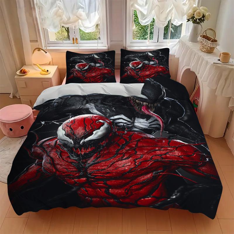 Venom Carnage Clash Print 3Pcs Bedding Setduvet Cover With 2 Bedropillowcase Home Birthday Gift