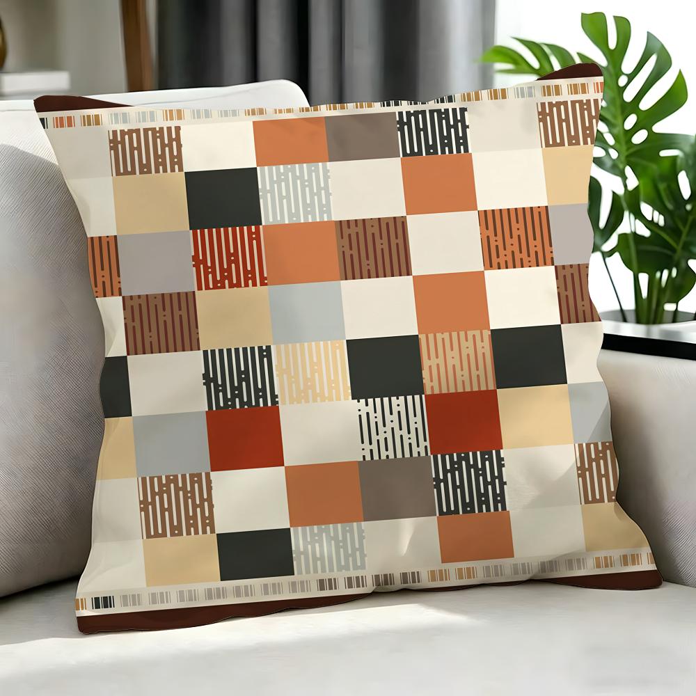 Art CChecked tablecloth AR Ting Cushion Cover Cushion Cover Set Pcs x x x Pillowcase Decorative Sofa Home Decor