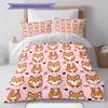 Pink Cartoon Art Pattern Bedding,Quilt Set Quilt Cover Pillowcase Home Birthday Gift (1 * duvet cover + 2 * pillowcase, without core)
