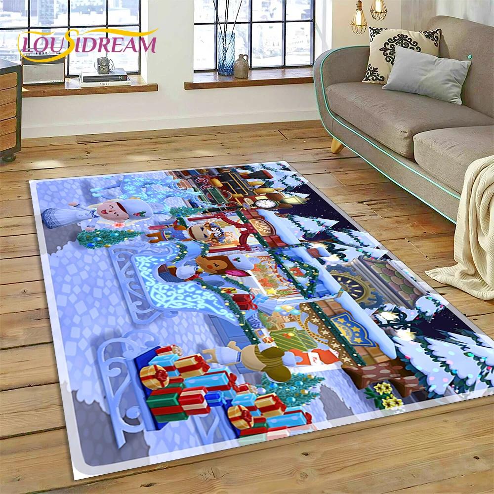 Cute Animal Crossing New Horizons Cartoon Carpet Rug for Bedroom Living Room Home Sofa Decoration,Kid Game Large Decor Floor Mat