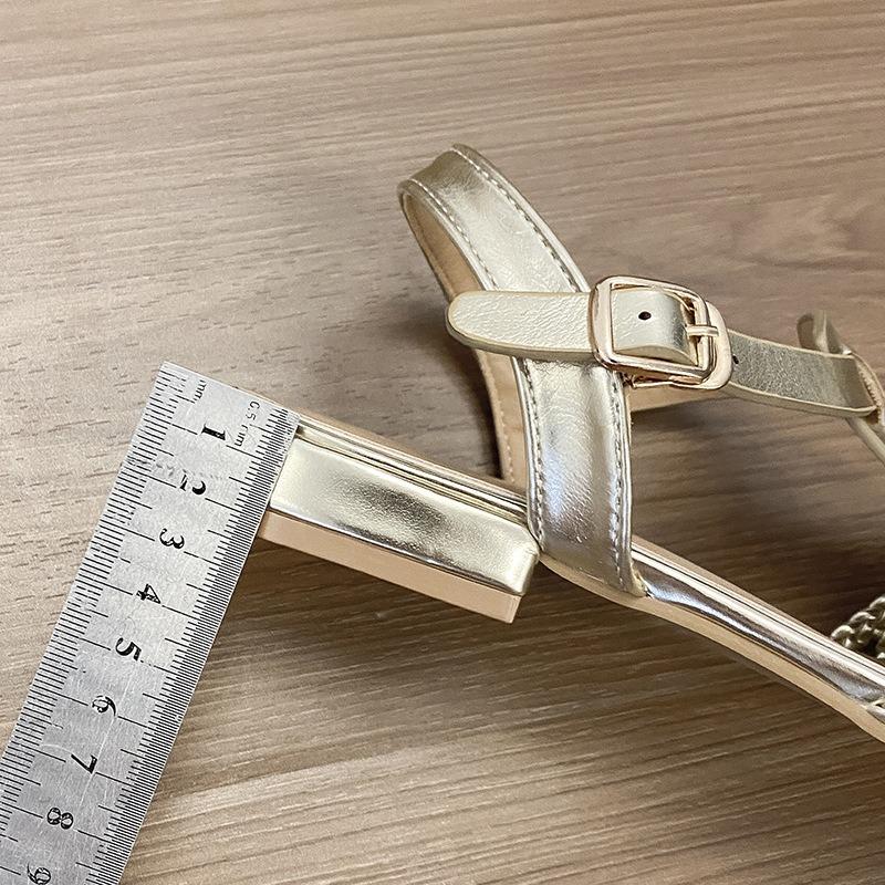 Ретро плетеные полые сумки сандалии с закрытым носком женские летние из мягкой кожи квадратный носок Т-образные с отверстиями сандалии на низком каблуке