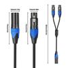 50cm 1 XLR Female To 2 XLR Male XLR Y Splitter Cable XLR Female To Dual XLR Male Y Splitter Mic Cable Microphone Splitter Cord