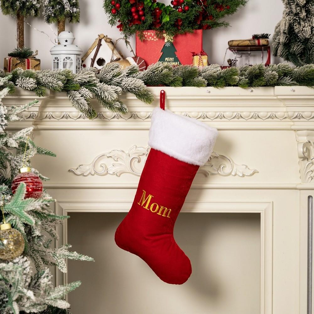 Velvet Christmas Sock Gift Bag Christmas Decoration Pendant Home Room Decor