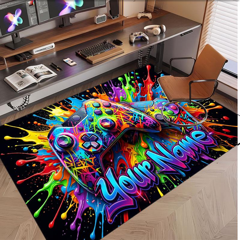 Fantasy Adventure Theme Soft Crystal Velvet Rug Custom Name & Text Print Non Slip Floor Rug for Bedroom Living Room