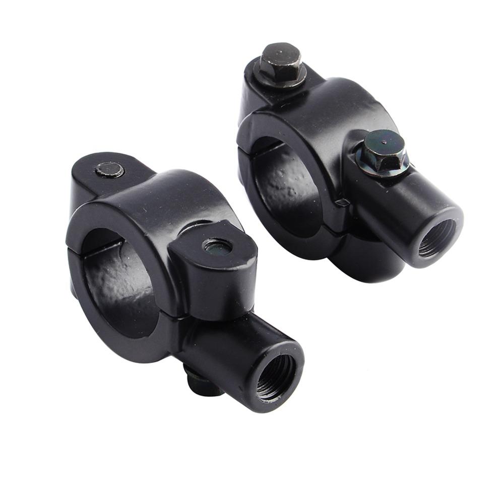 2pcs 7/8"22mm Rearview Mirror Adapter Black Motorcycle Mirror Mount Bracket For Autobike
