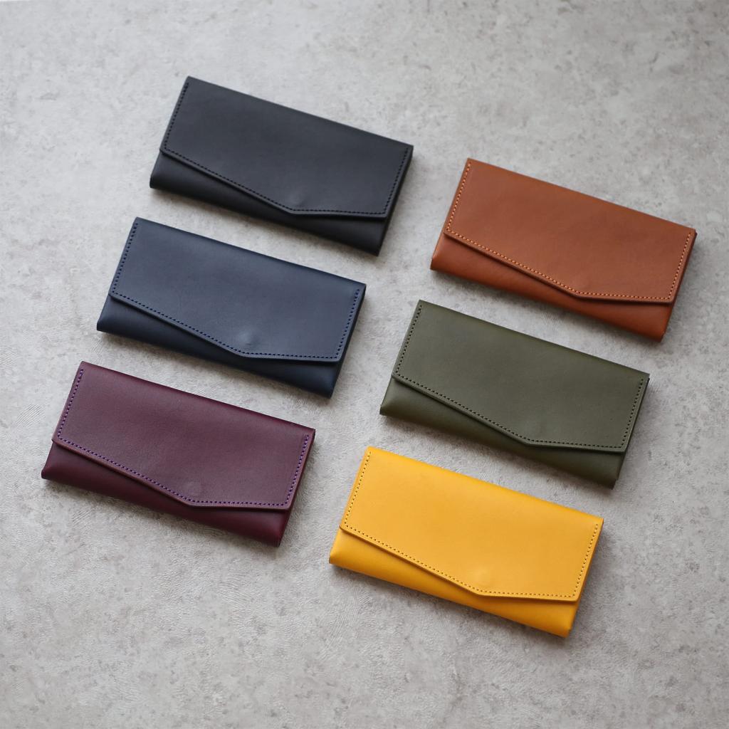 Il modo сделано в Японии натуральная кожа маленький длинный кошелек для женщин и мужчин [statusy] (Черный, справа)