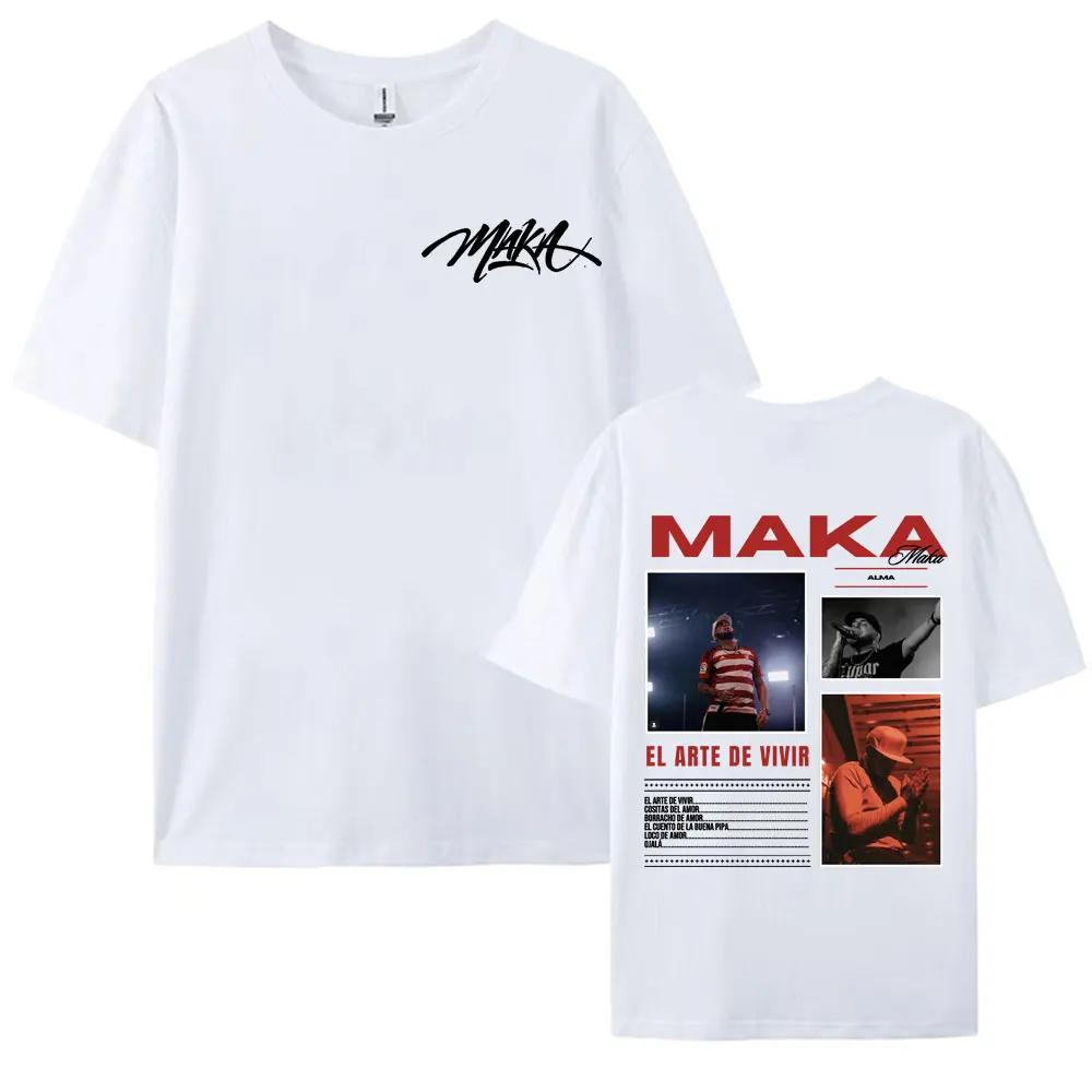 Rapper Maka Aura Tour 2025 Double Sided Printed Tshirts  Vintage for Unisex Women  Casual Hot Sale T Shirt