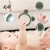 Textured Silicone Soothing Toy Bear Teether for Babies, Sore Gums Baby Easy to Clean Teething Toy, Ring 6-12 Months Infants
