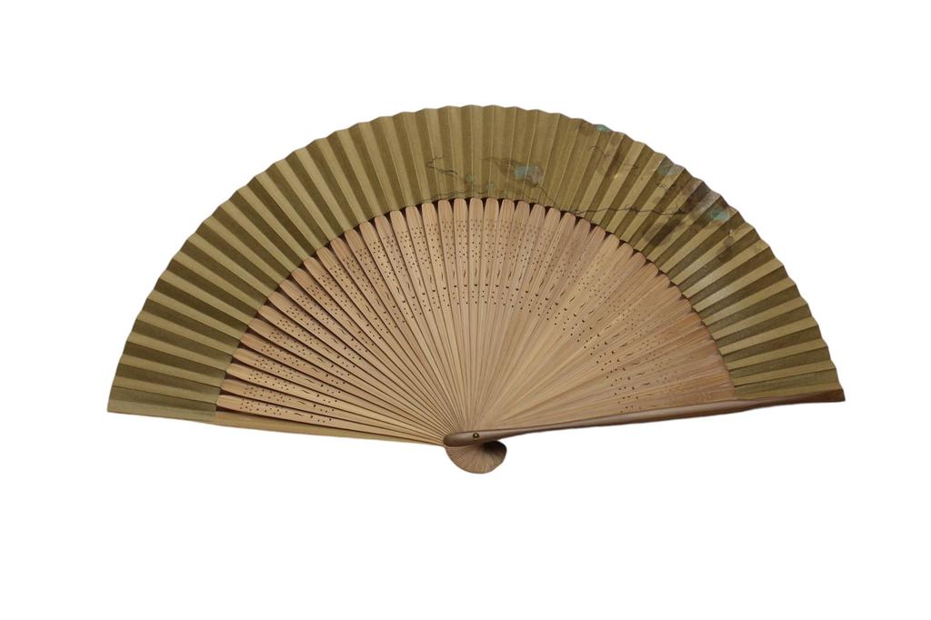 Киото Шестиручный с Павловнией, сделанный из бумаги, японский личный подарочный веер, тыквы, расписанный, коробка, мужской, Киото, Япония, веер, мастерство, аксессуары,