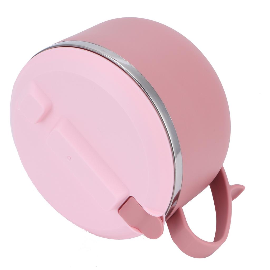 Rice Noodle Bowl with Lid 1200ML Anti Scalding Thermal Lunch Box Kitchen Utensils(Pink )