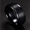 Fashion Men Ring 8mm Marriage Engagement Ring Black Tungsten Carbide Men Dumb Wire Drawing Men's Biker Jewelry