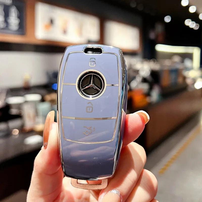 Чехол для автомобильного ключа из ТПУ, чехол-брелок для Mercedes Benz C260L A200L E200L E300L GLC260L, аксессуары, держатель для брелка