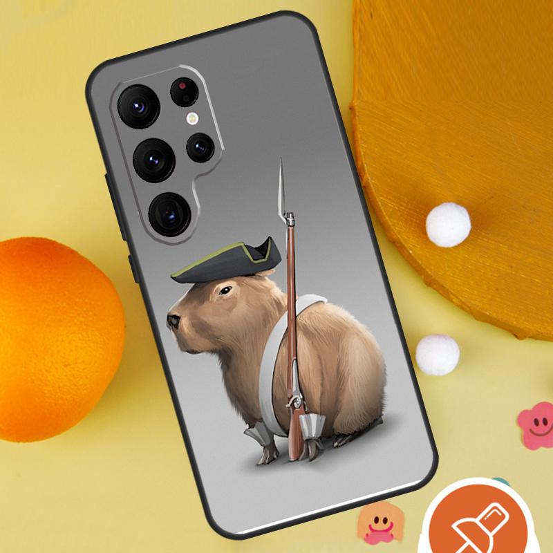 Cute Cartoon Capybara Phone Case For Samsung Galaxy S25 Ultra S24 S23 S22 S21 Ultra S9 S10 Plus S20 FE Funda Cover