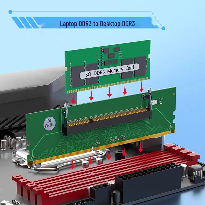 Адаптер и тестер памяти для ноутбука на настольный ПК для DDR3/DDR4/DDR5