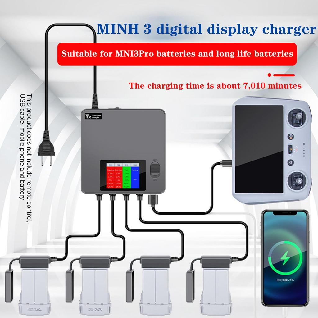 Battery LCD Digital For Mini 3 Pro Accessories Ports 4 U2I7