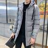 Мужское хлопковое пальто средней длины, новое зимнее свободное пальто больших размеров с капюшоном, однотонное пуховое хлопковое пальто, утолщенное хлопковое пальто