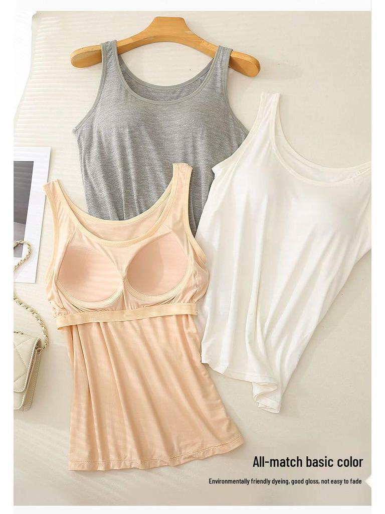 Топ-майка из модала большого размера с мягкими чашками для похудения - Дышащая и удобная