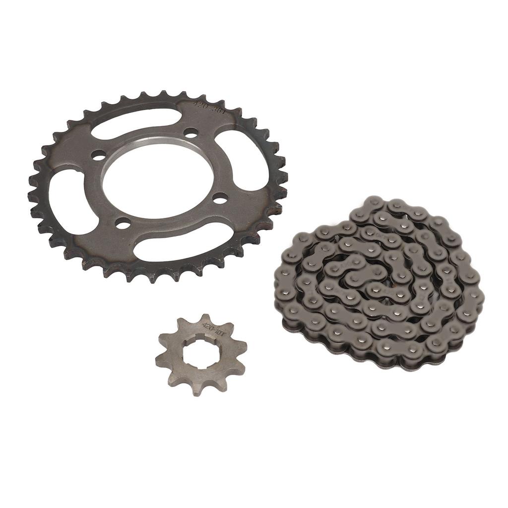 420 Chain Sprocket Set Steel 10T Front Motor Sprocket 36T Rear Chain Wheel Sprocket with 60 Link Drive Chain for DIY