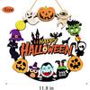 Halloween Decorations Wooden Pumpkin Ghost Door Wreath for Front Door Sign, Cute Happy Halloween Door Hanging Sign Outdoor Indoor Wall Home Decor