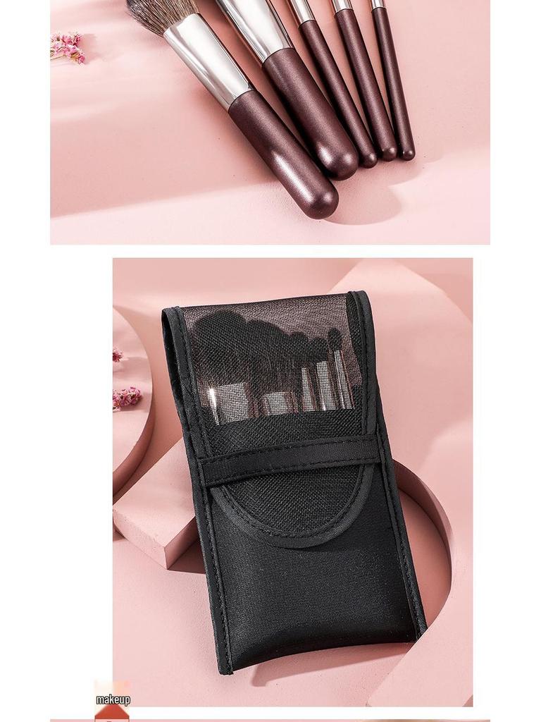 Portable Mini Animal Hair Makeup Brush Set - Soft Brushes for Eyeshadow, Powder, and Blush - Perfect for Beginners