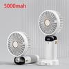 5000/8000mAh Portable Fan with Smart LED Digital Display 5 Speed Adjustable USB Rechargeable Mini Handheld Neck Fan