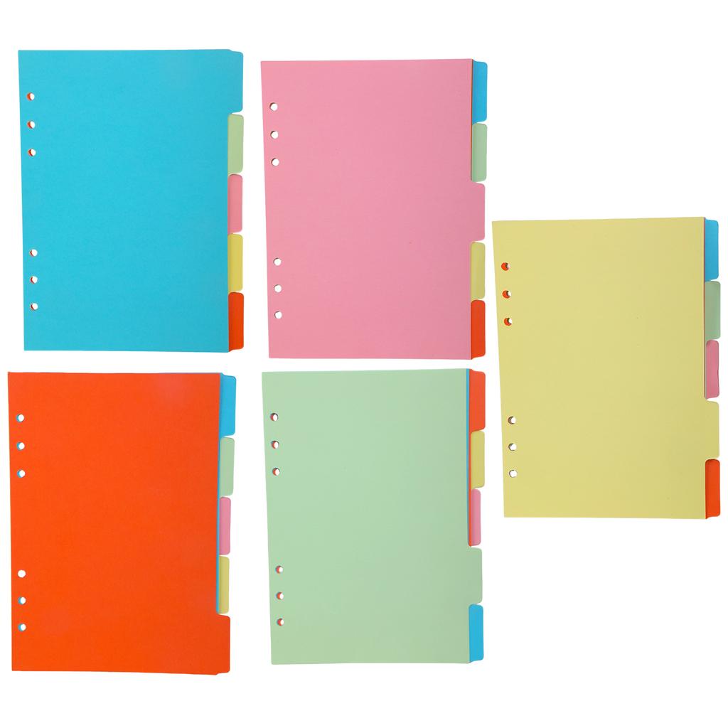 5 Color A5 Index Dividers With Color Coded Tabs For Planners Organizers School Office Use Durable ABS Material