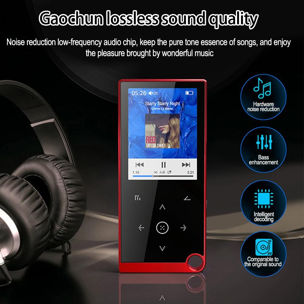 Bluetooth 5.0 Lossless MP3 музыкальный плеер HiFi портативный аудио Walkman с FM/электронной книгой/диктофоном/MP4 видеоплеером 2,4-дюймовый экран