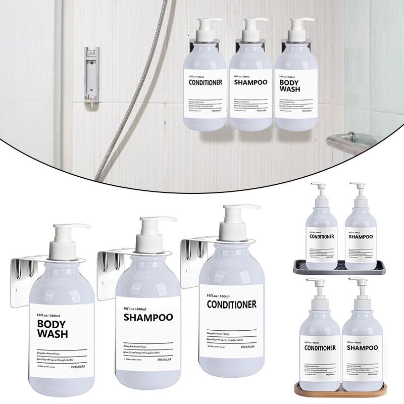 500 мл Белый лосьон Бутылка для настенного крепления для душа Бутылки для мыла с этикетками Диспенсеры для мытья тела для ванной комнаты, кухни, раковины