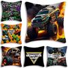 3D Monster Jam Монстр-трак Мультяшные Наволочки Мультяшные Диванные Декоративные Домашние Двусторонние Печатные Короткошерстные Плюшевые Наволочки для Подушек