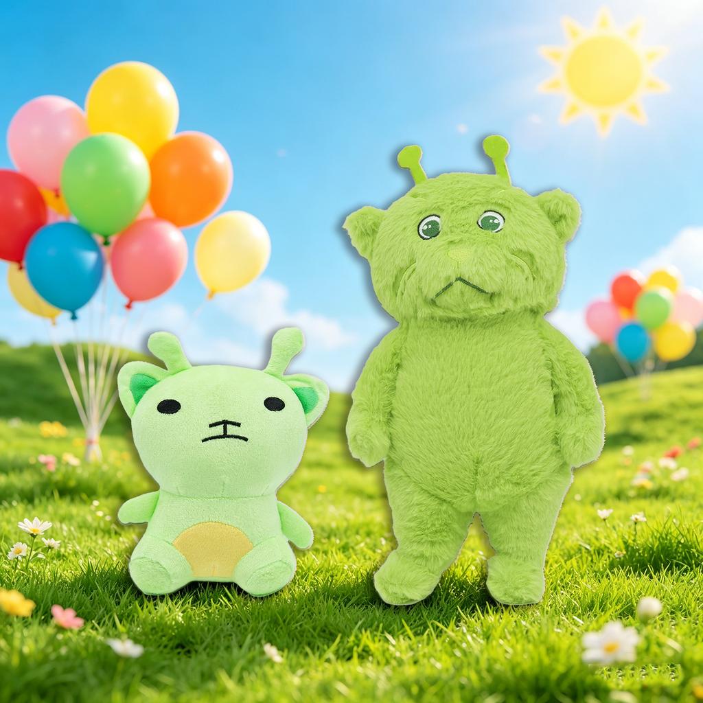 TreasuringU New Green Alien Cat Plush Toy Interesting Meme Cat Plush Doll Fun Dancing Cat Stuffed Toy Plushie Birthday Gift