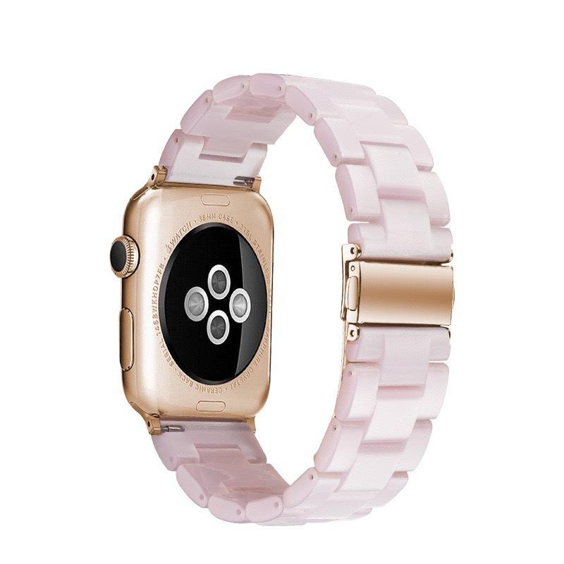 Bracelet for iWatch 9 8 7 SE Apple Watch Band 38mm 40mm 42mm 44mm 41mm 45mm Resin Band Replacement Series 6/5/4/3 Watchband Pink