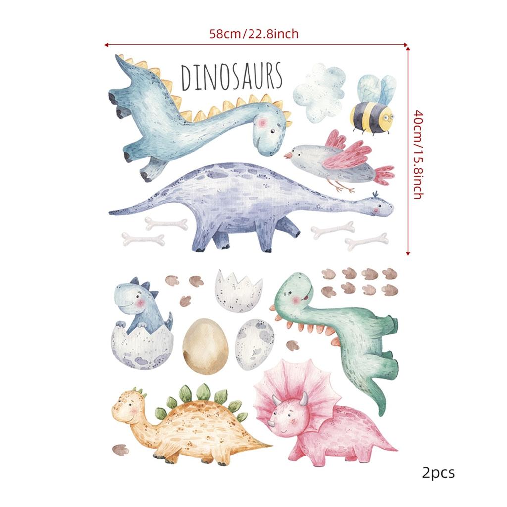 Цветные наклейки с динозаврами из ПВХ, детская комната, наклейки на стену с динозаврами мечты