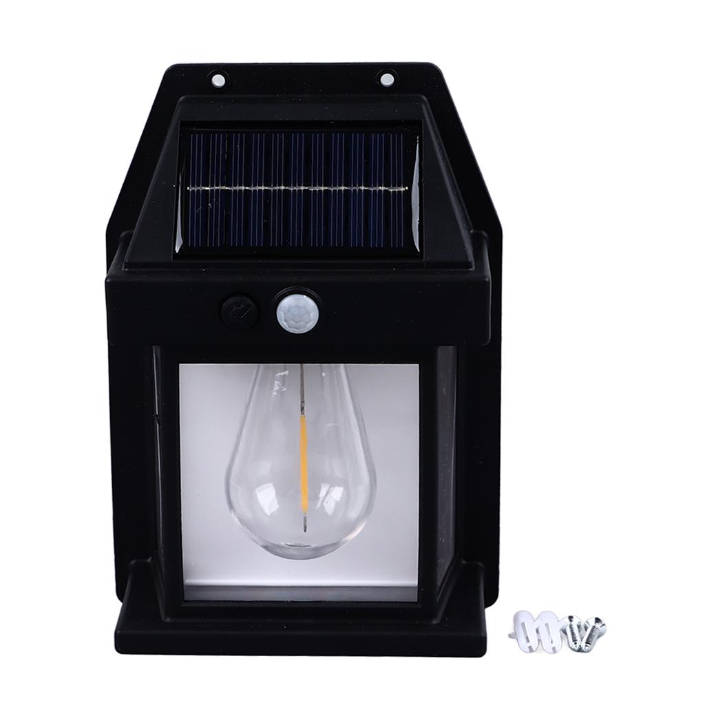 Outdoor Solar Tungsten Wall Light 1800mAh Waterproof Motion Sensing Exterior Wall Mount Lighting