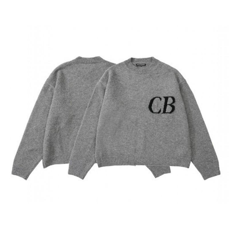Unisex Retro Streetwear Knit Sweater With CB Round Neck Loose Fit Acrylic Pullover Men Women