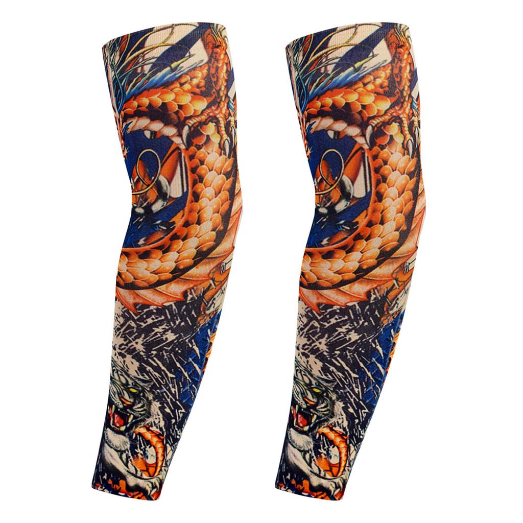 Simulation Tattoo Arm Sleeves Sunproof Arm Covers for Outdoor Enthusiasts Sport Accessory Driving Cycling Arm Protectors