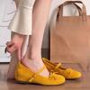 Bow Soft Sole Single Shoes Women's Autumn New Round Toe Suede Slip Strap Anti-slip Inside Heightening Flats