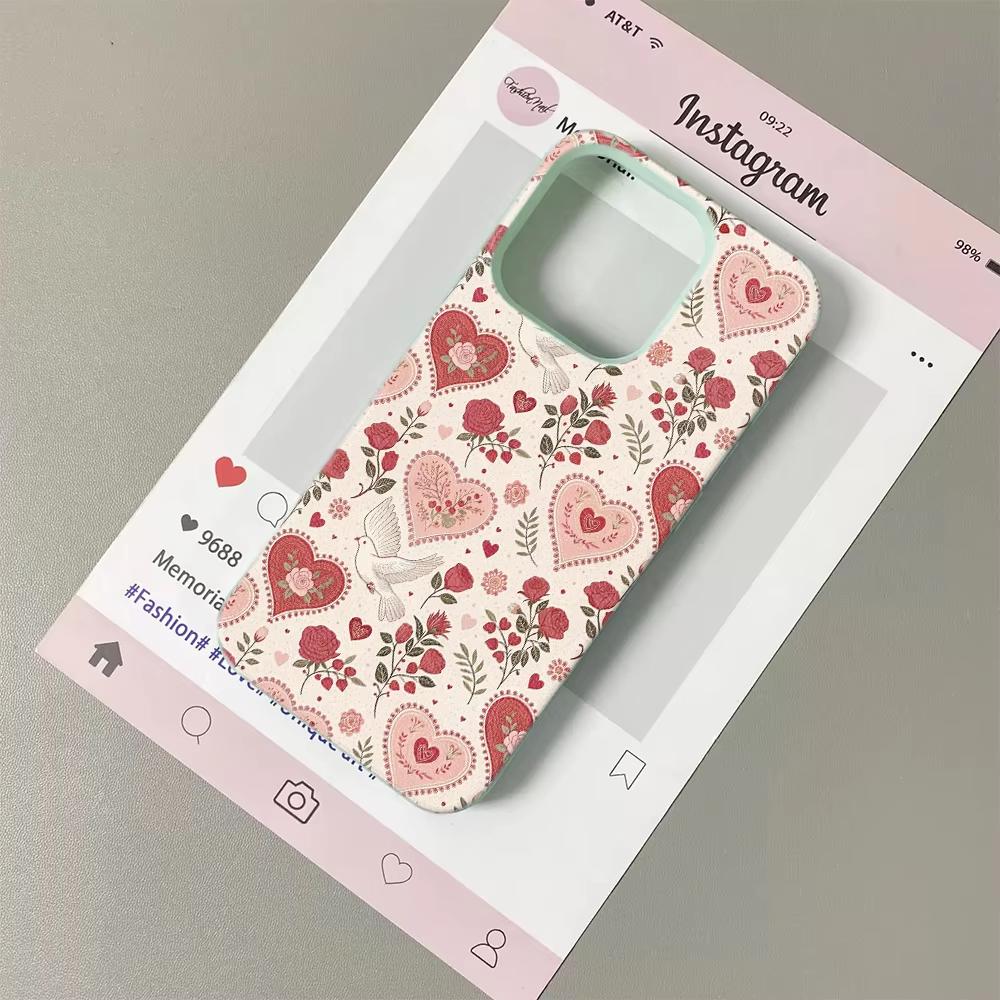 Peace Dove Flower Pattern Silicone Phone Case For iPhone 17 Pro 17Air 13 16 15 14 12 11 Pro Max 16 Plus Soft Bumper Cover Funda