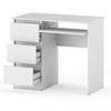 White Computer Desk 3 Drawers 90 CM School Gaming Furniture