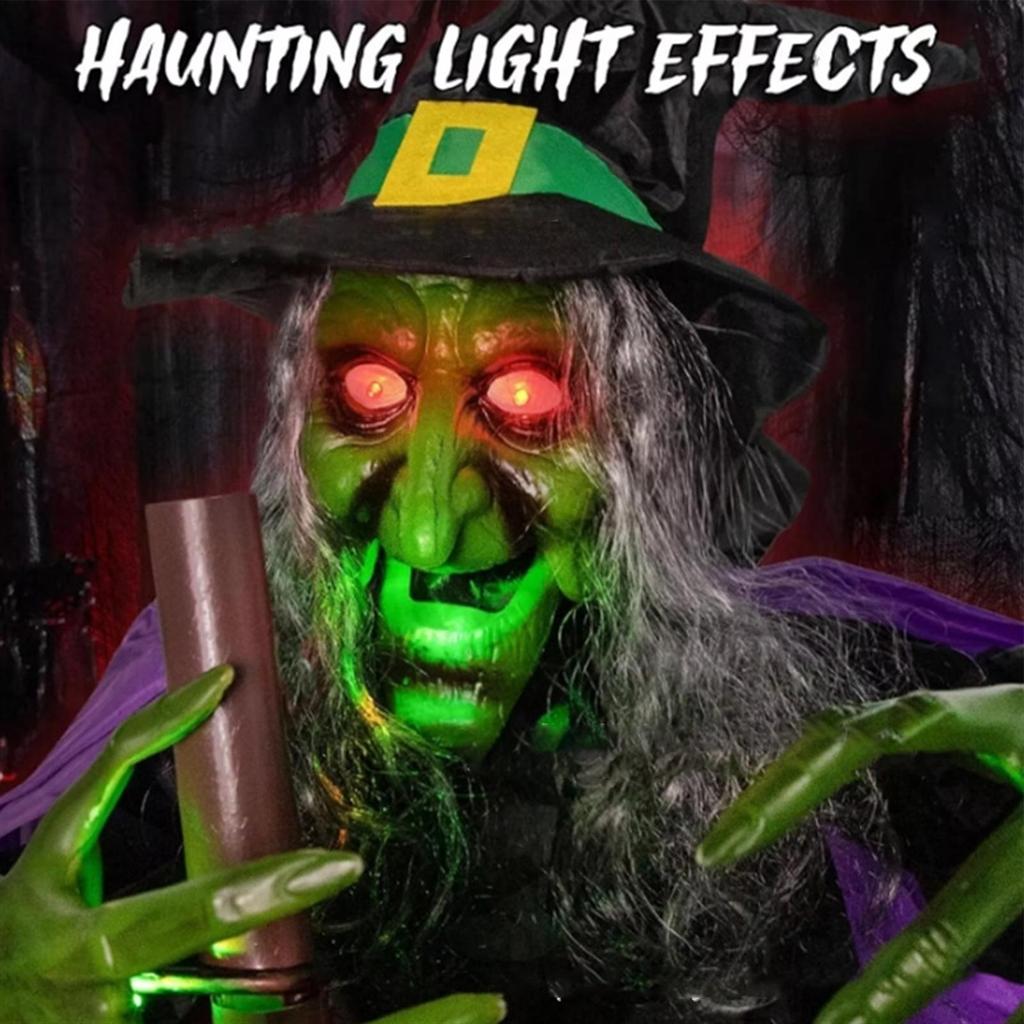 2025 Halloween Flying Witch Party Scary Flying Witch Halloween Themed Lighted Festive Props for Activities Garden Party