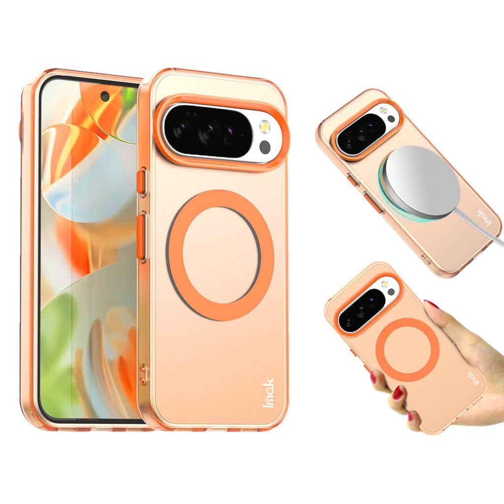 IMAK For Google Pixel 10/10 Pro Case Compatible with MagSafe Candy Color Anti Drop TPU+PET Back Cover